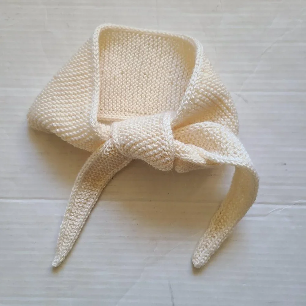Sophie Scarf Knit Handmade Neck Warmer Creme Wool Acrylic Blend